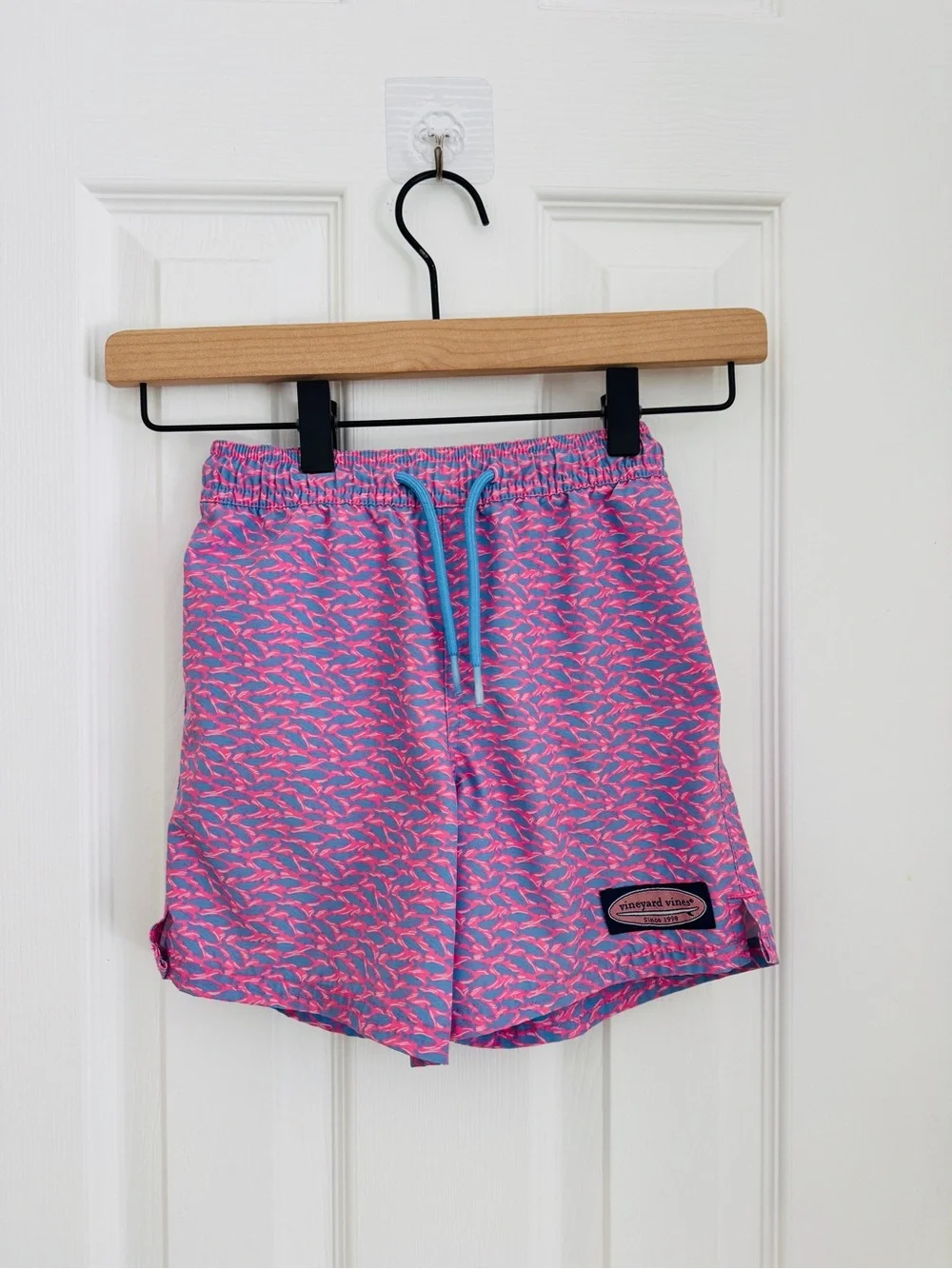 Vineyard Vines Pink Fish & Blue Sail Reversible Swim Shorts
